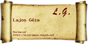 Lajos Géza névjegykártya