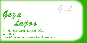 geza lajos business card